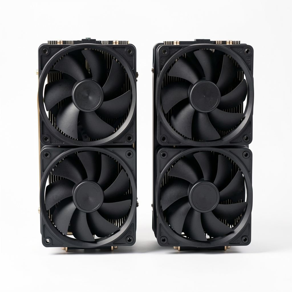 Cooler CPU Noctua NH-D15 chromax black cu doua turnuri de aluminiu si doua ventilatoare 140mm NF-A15 negre, design dual-tower pe fundal alb de studio