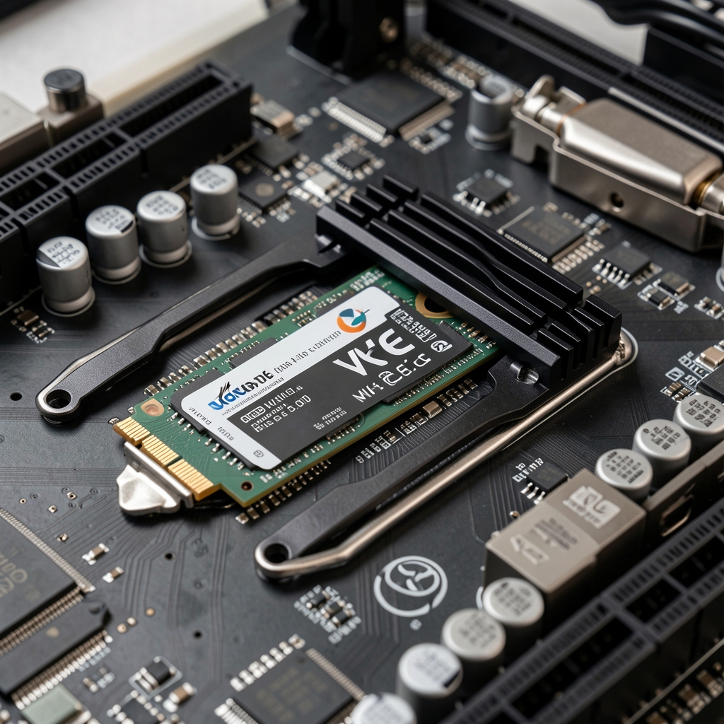 SSD WD Black SN850X NVMe M.2 4TB cu eticheta neagra WD_BLACK, conector M-Key gold-plated, pe fundal negru cu reflexii de lumina
